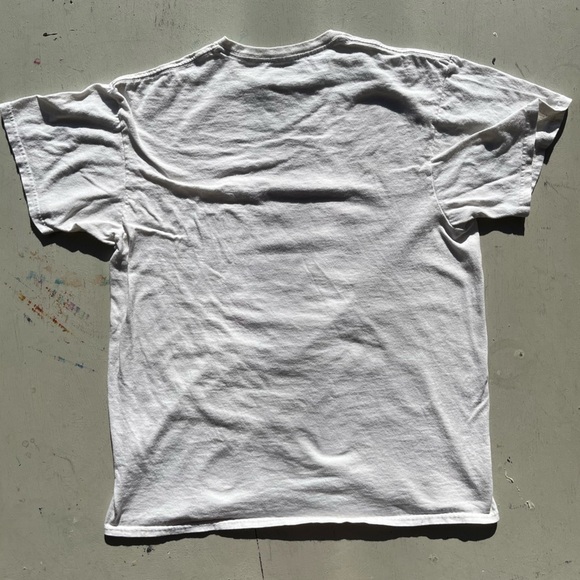 Women's Aaliyah T-Shirt White Face Spell-Out Logo L 90s R&B Graffiti Spray Paint - Picture 7 of 10